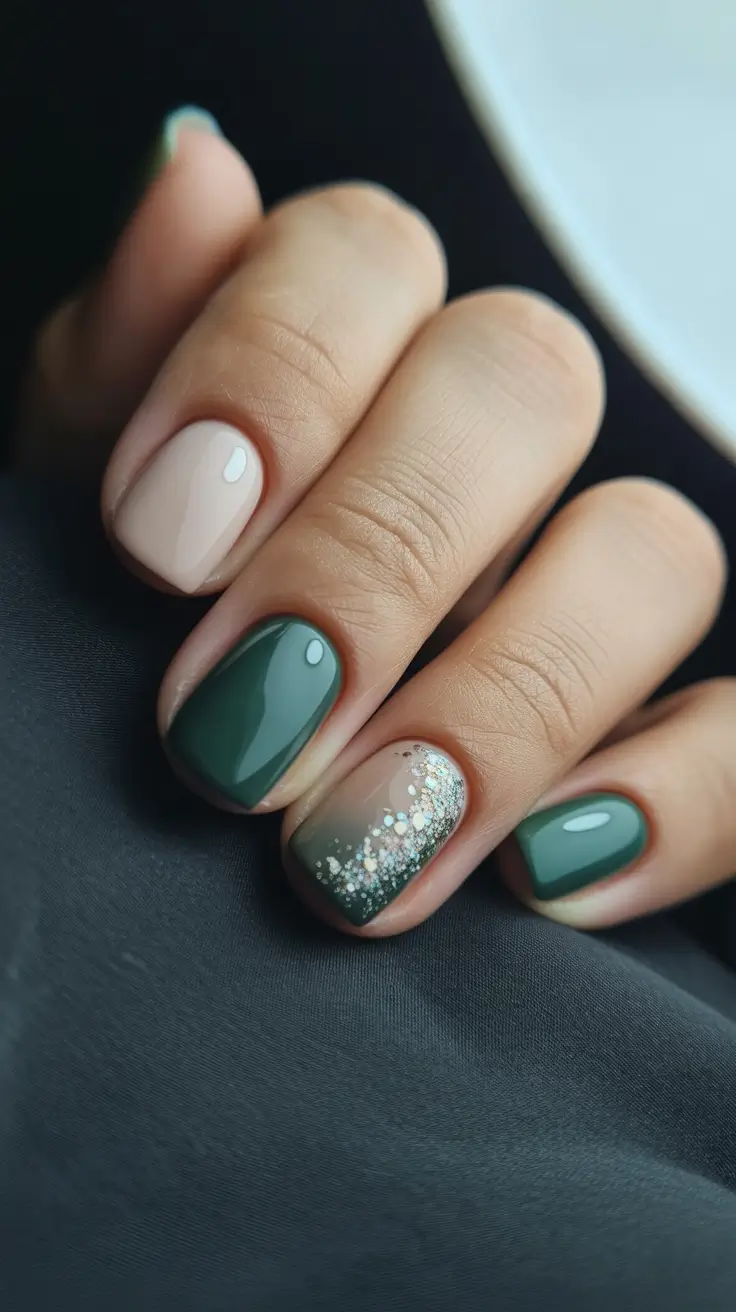 Fresh Cute Nail Inspiration Winter 2025-2026 Evergreen Glow