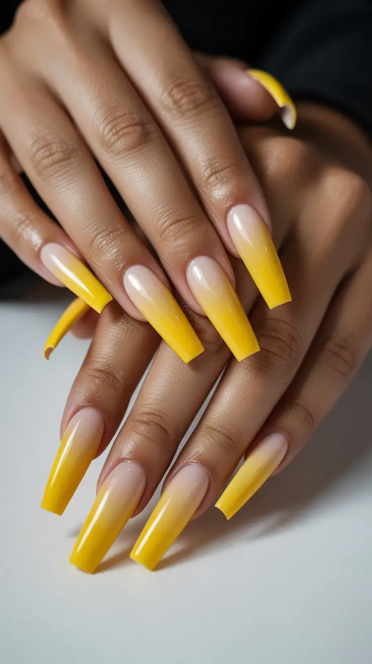 Fresh Cute Nail Inspiration Winter 2025-2026 Golden Glow Ombre