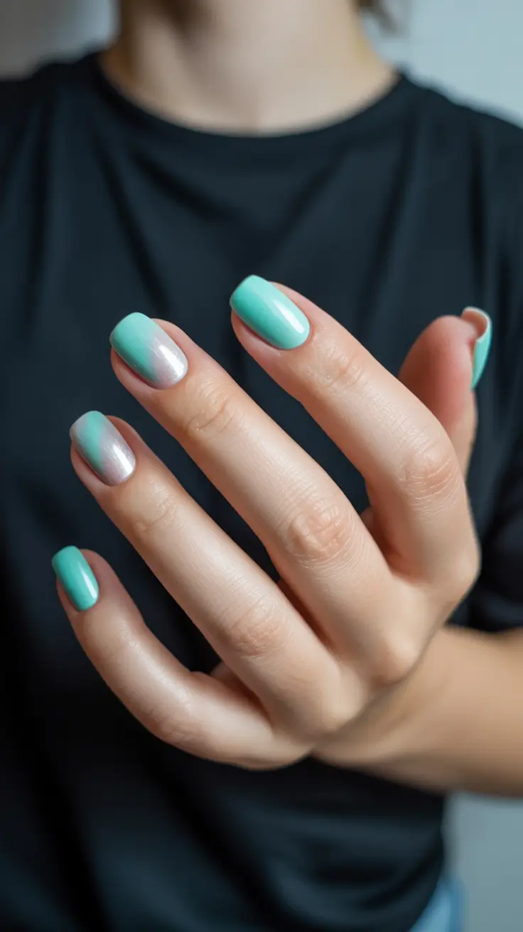 winter color nails dip Minted Glow