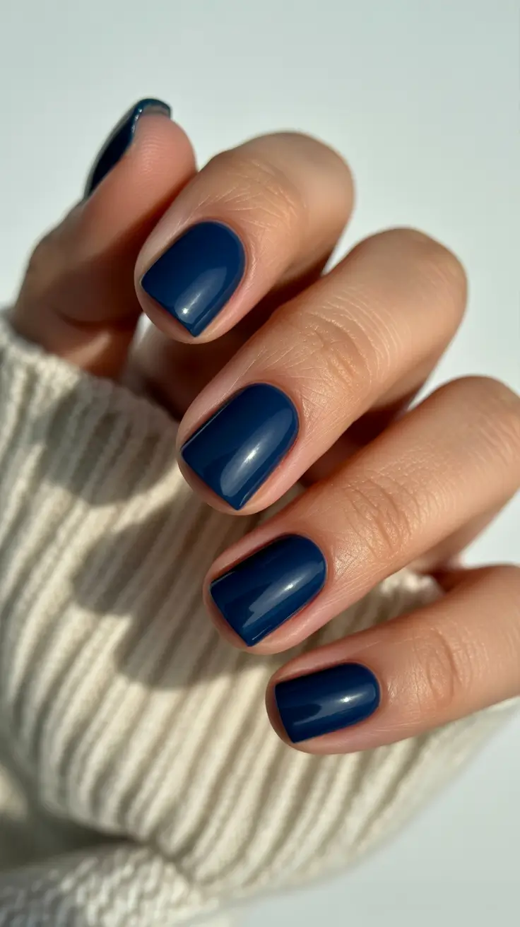 winter color nails short Midnight Minimalism