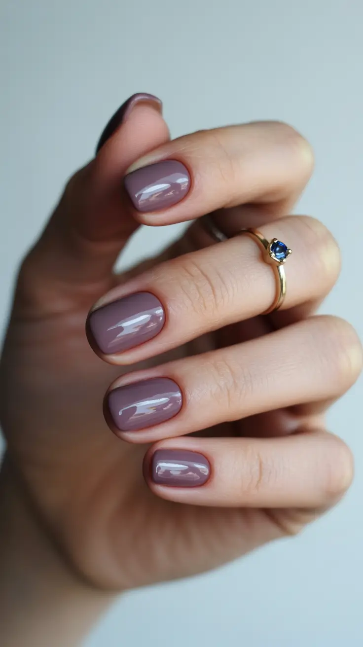 winter color nails dip Mauve Mist Minimalism