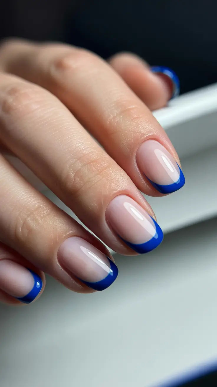 winter color design nails Royal Blue French Reinvented