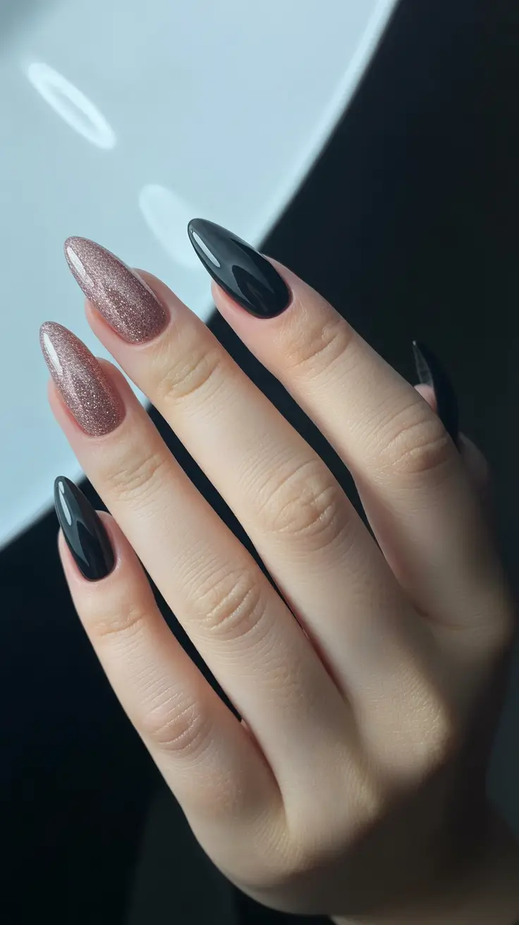 nails design winter colors Smoky Glam Contrast