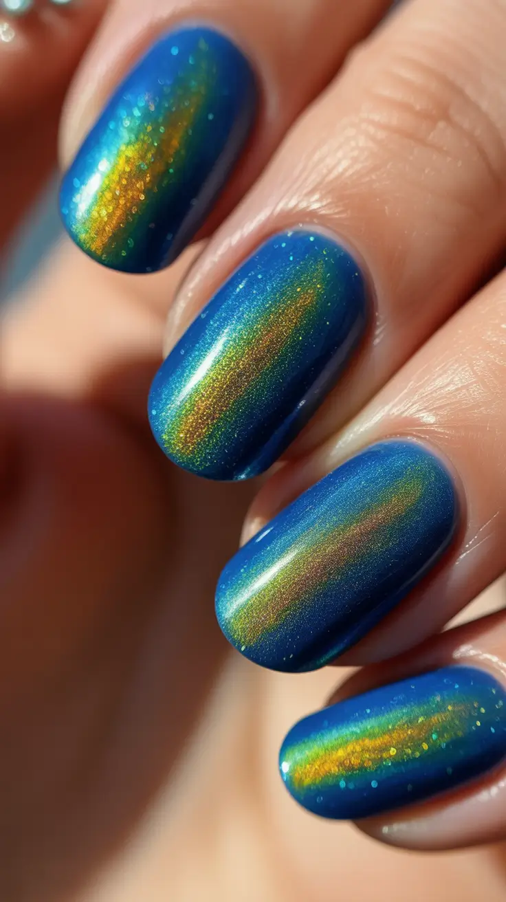 multi color nails winter design Aurora Glow Nails