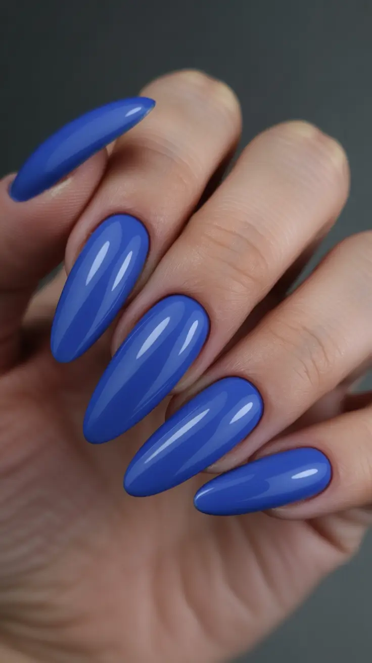 winter color nails with design Arctic Cobalt Bold
