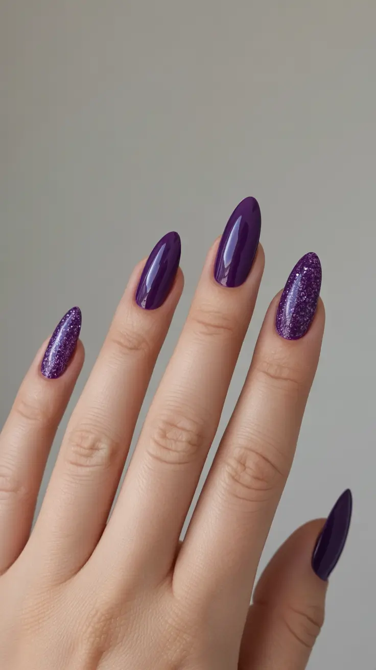 nails design winter colors Velvet Amethyst Spark