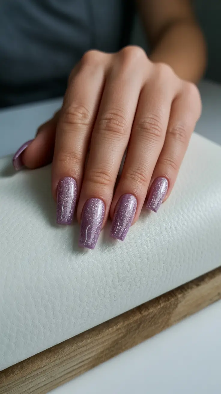 multi color nails winter design Mauve Frost Magic