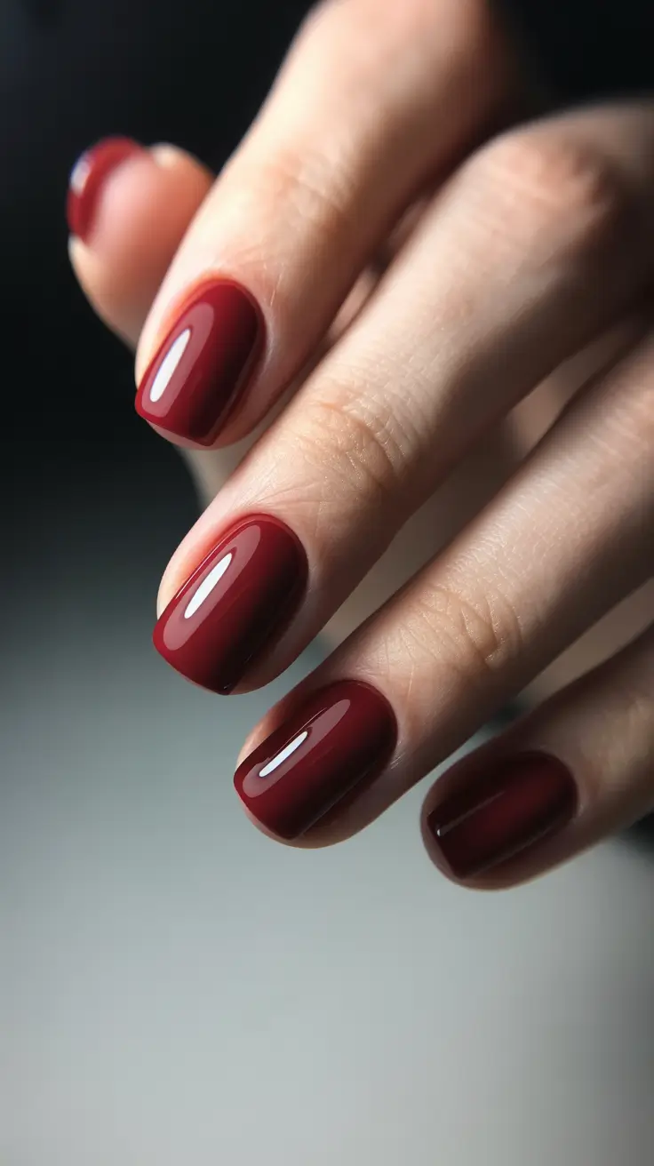 dark color nails design winter Classic Cranberry Chic