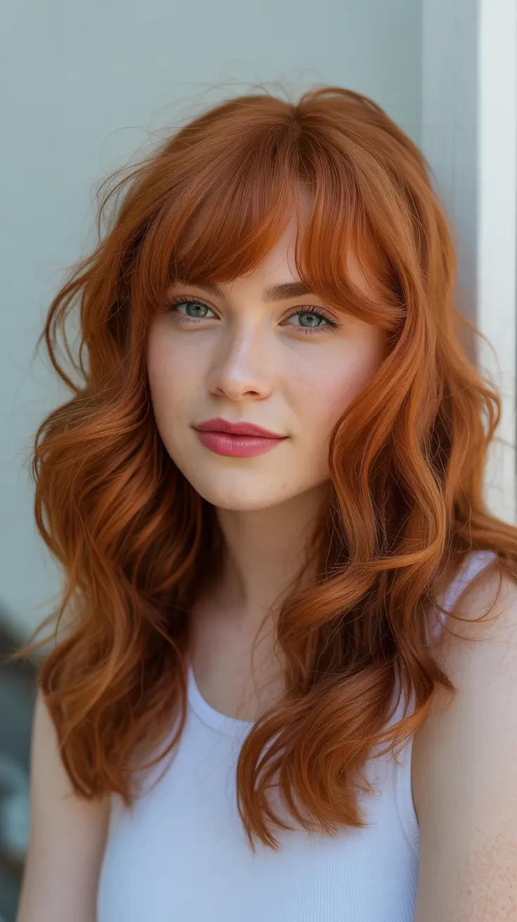 winter hair colors auburn Amber Fringe Softness