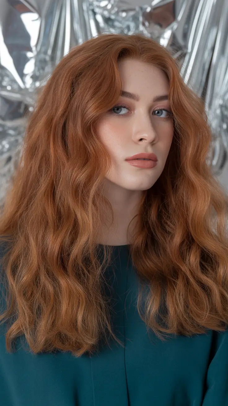 winter hair colors auburn Cinnamon Cashmere Waves