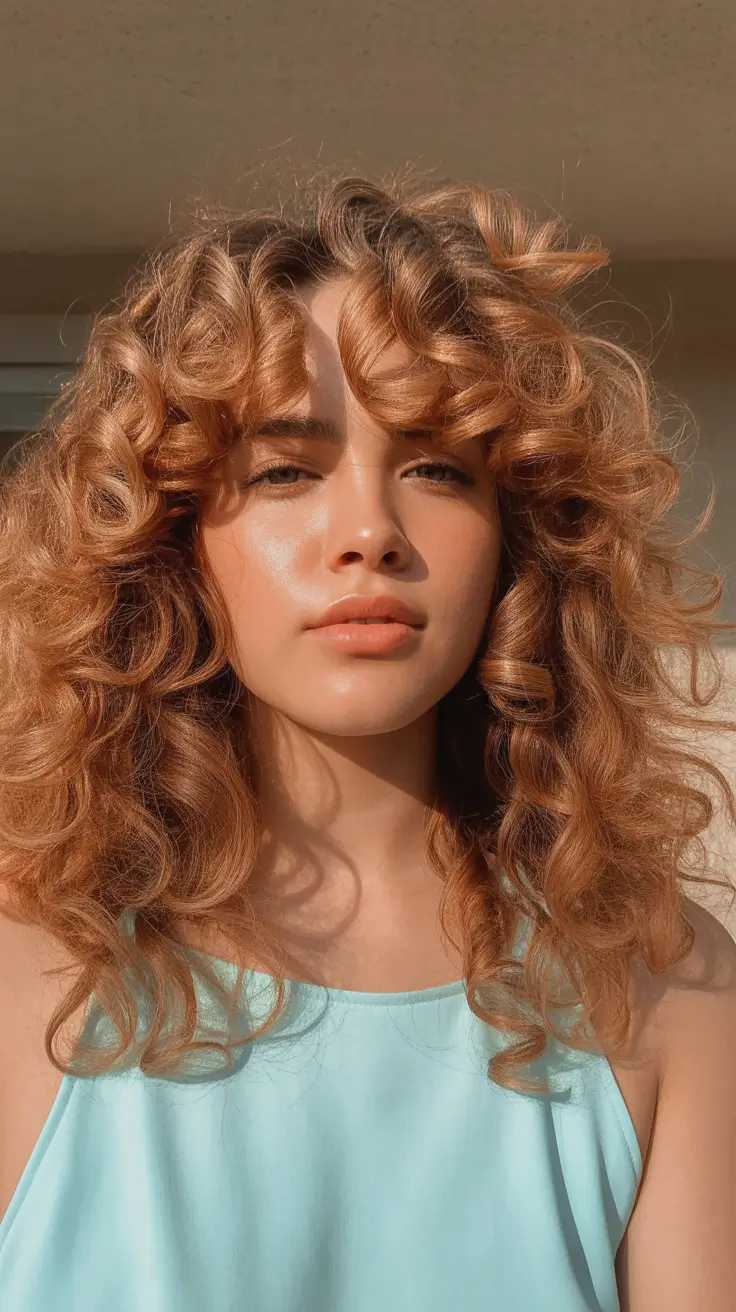 winter hair colors auburn Golden Auburn Curls