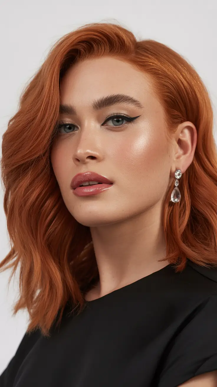 winter hair colors auburn Ginger Luxe Bob