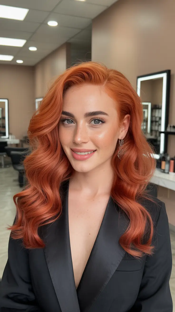 winter hair colors auburn Hollywood Copper Waves