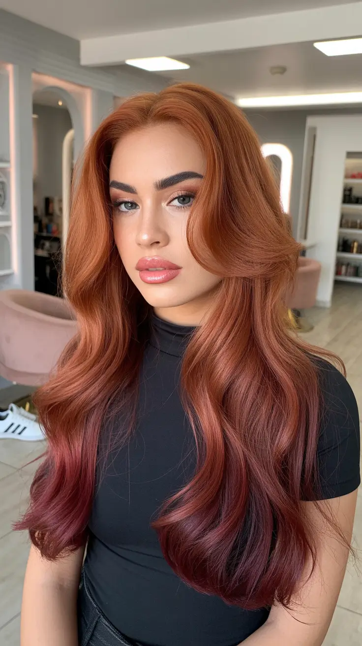 winter hair colors auburn Chestnut Wine Glow