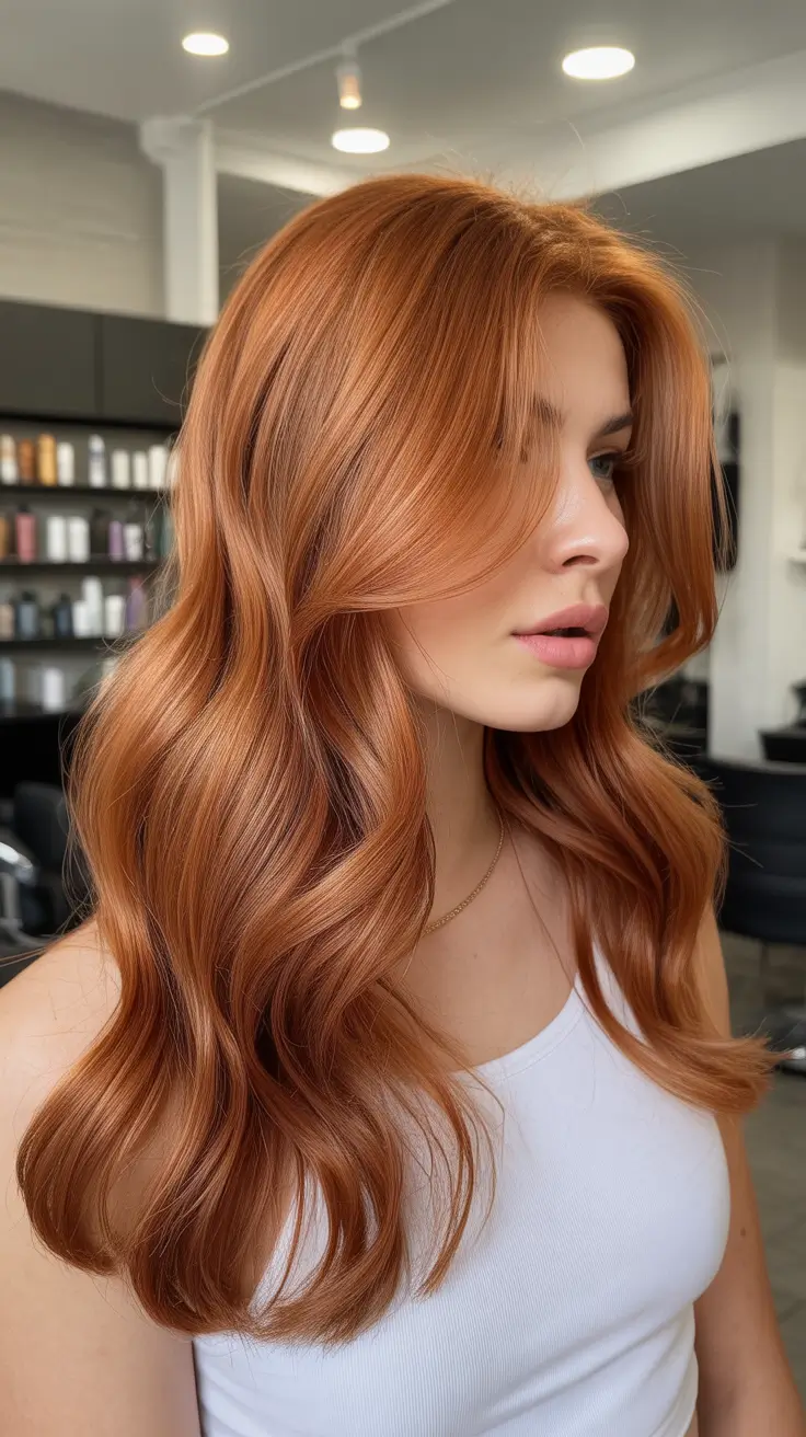 winter hair colors auburn Soft Copper Honey