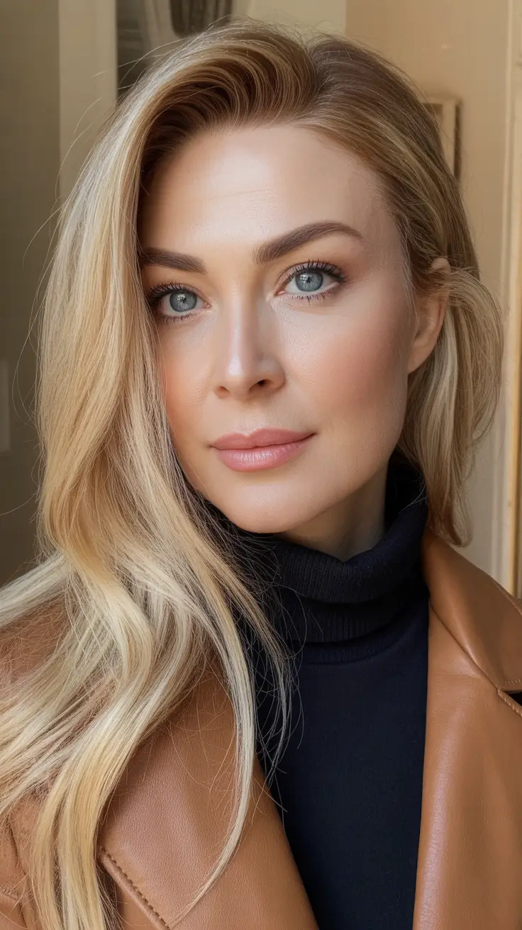 Hair Color & Winter Hairstyles for Women Over 40 2025-2026 Golden Long Waves