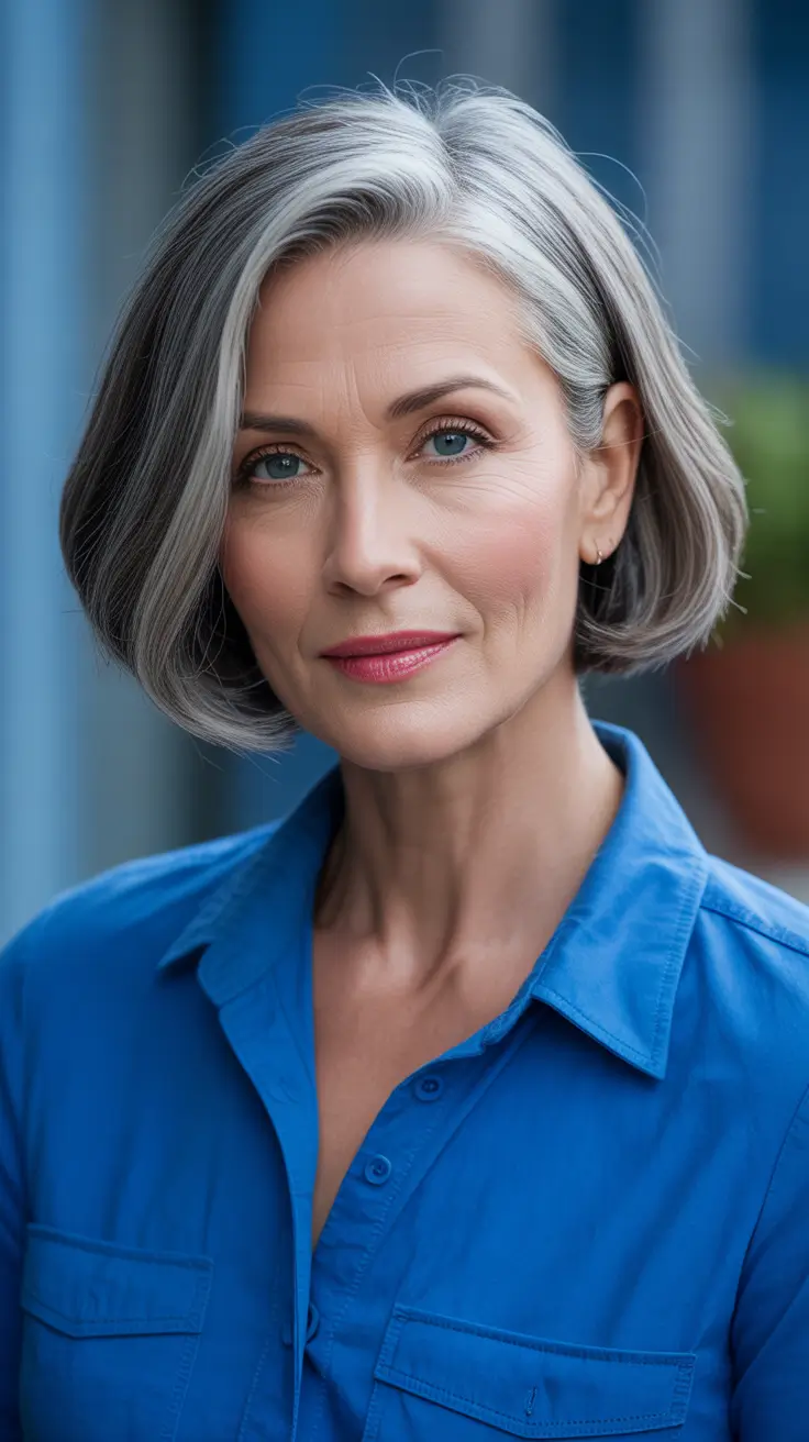 Hair Color & Winter Hairstyles for Women Over 40 2025-2026 Refined Silver Bob
