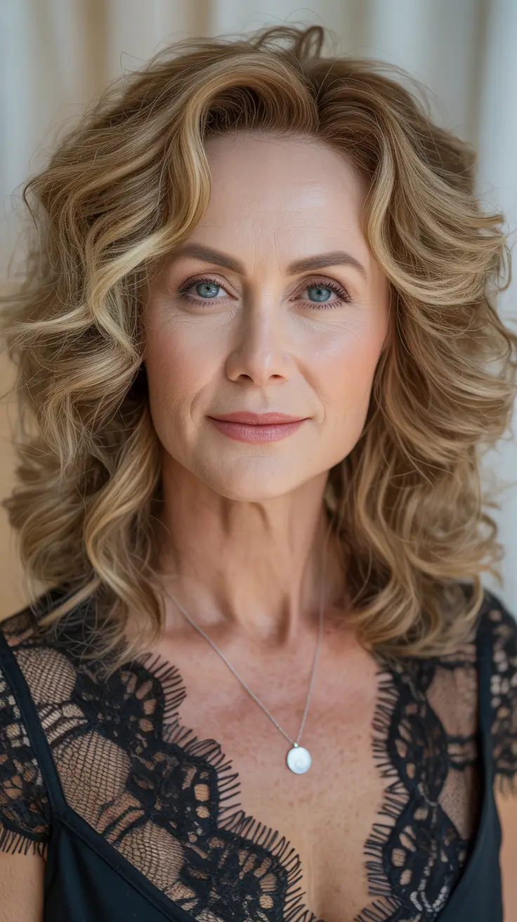 Hair Color & Winter Hairstyles for Women Over 40 2025-2026 Voluminous Curly Layers