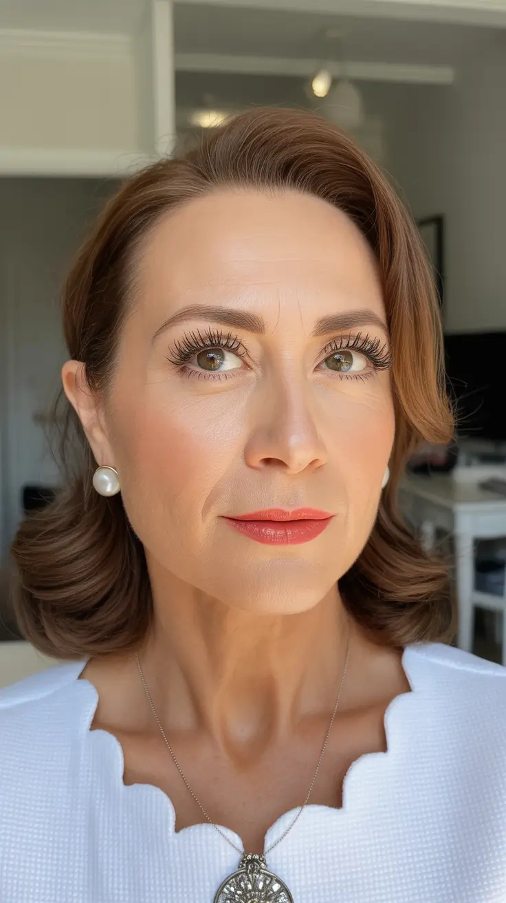 Hair Color & Winter Hairstyles for Women Over 40 2025-2026 Polished Retro Waves
