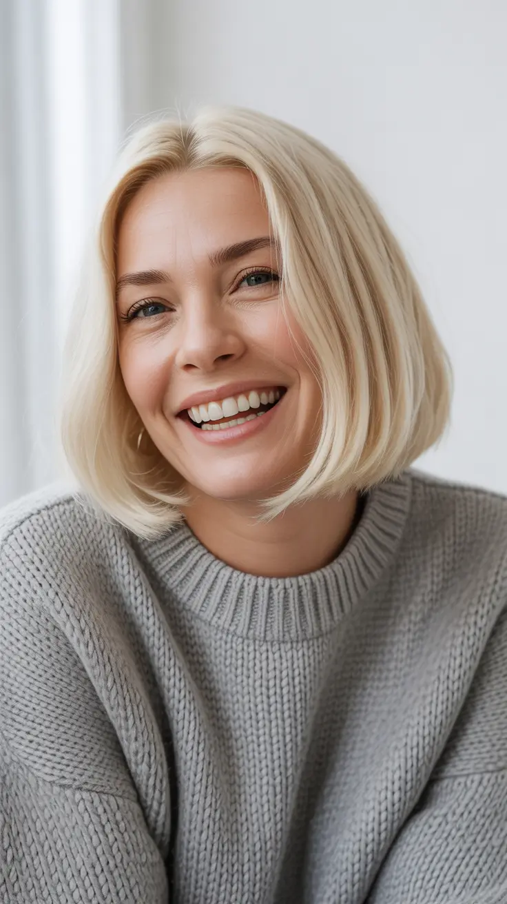 Hair Color & Winter Hairstyles for Women Over 40 2025-2026 Short Blonde Bob