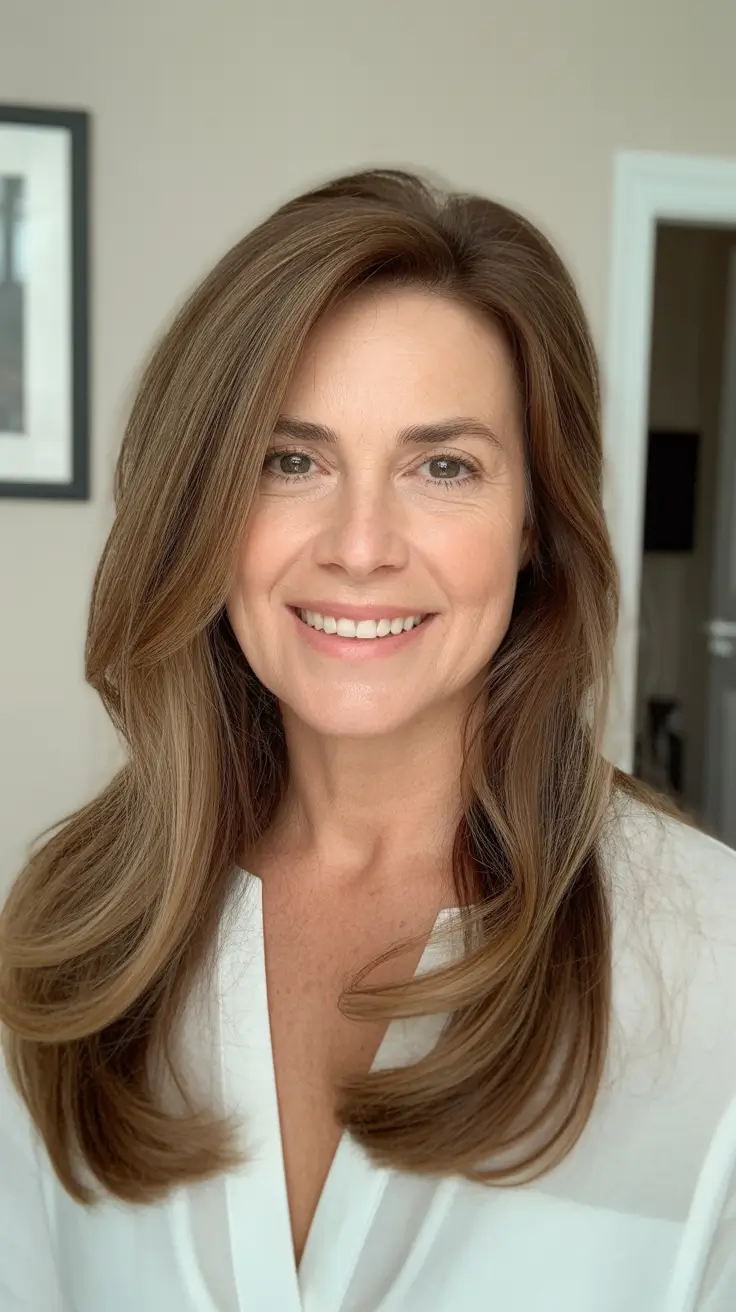 Hair Color & Winter Hairstyles for Women Over 50 2025-2026 Long Layers