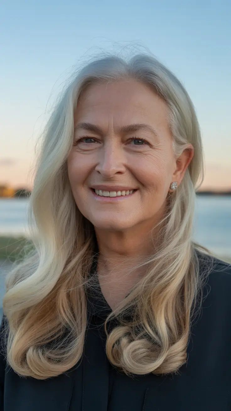 Hair Color & Winter Hairstyles for Women Over 50 2025-2026 Long Waves