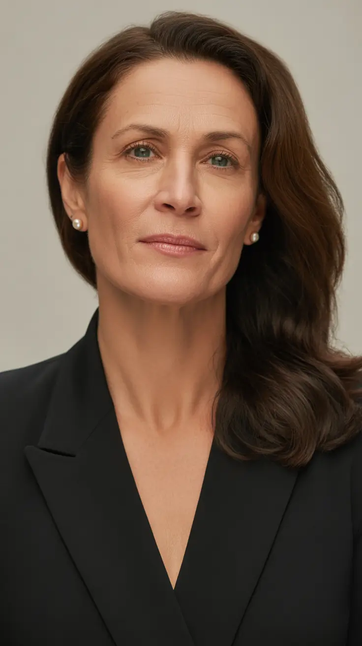 Hair Color & Winter Hairstyles for Women Over 50 2025-2026 Side Waves