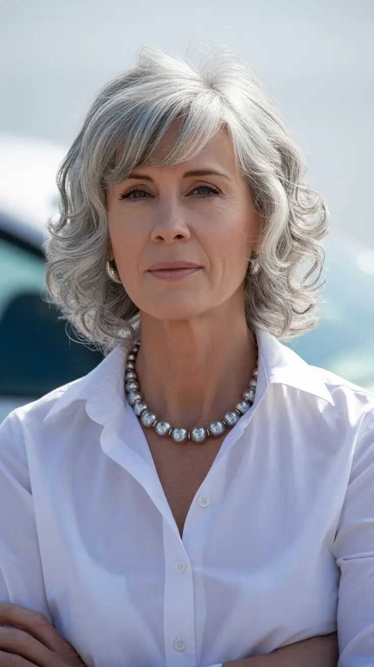 Hair Color & Winter Hairstyles for Women Over 50 2025-2026 Silver Curls