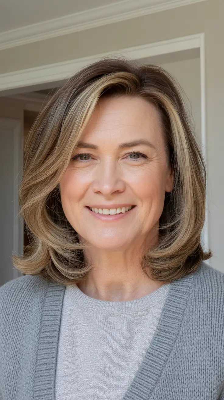 Hair Color & Winter Hairstyles for Women Over 50 2025-2026 Medium Layers