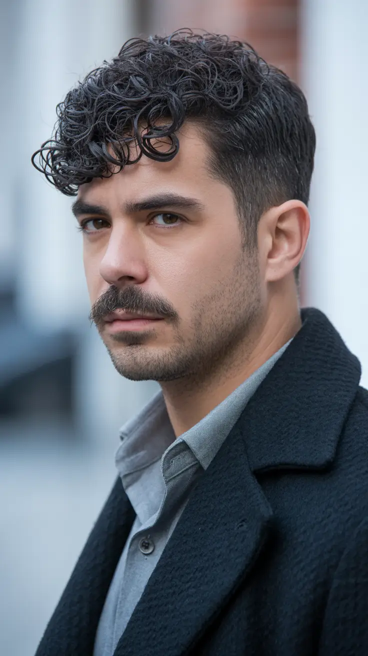 winter-men's-haircuts-Defined-Curls-with-Fade