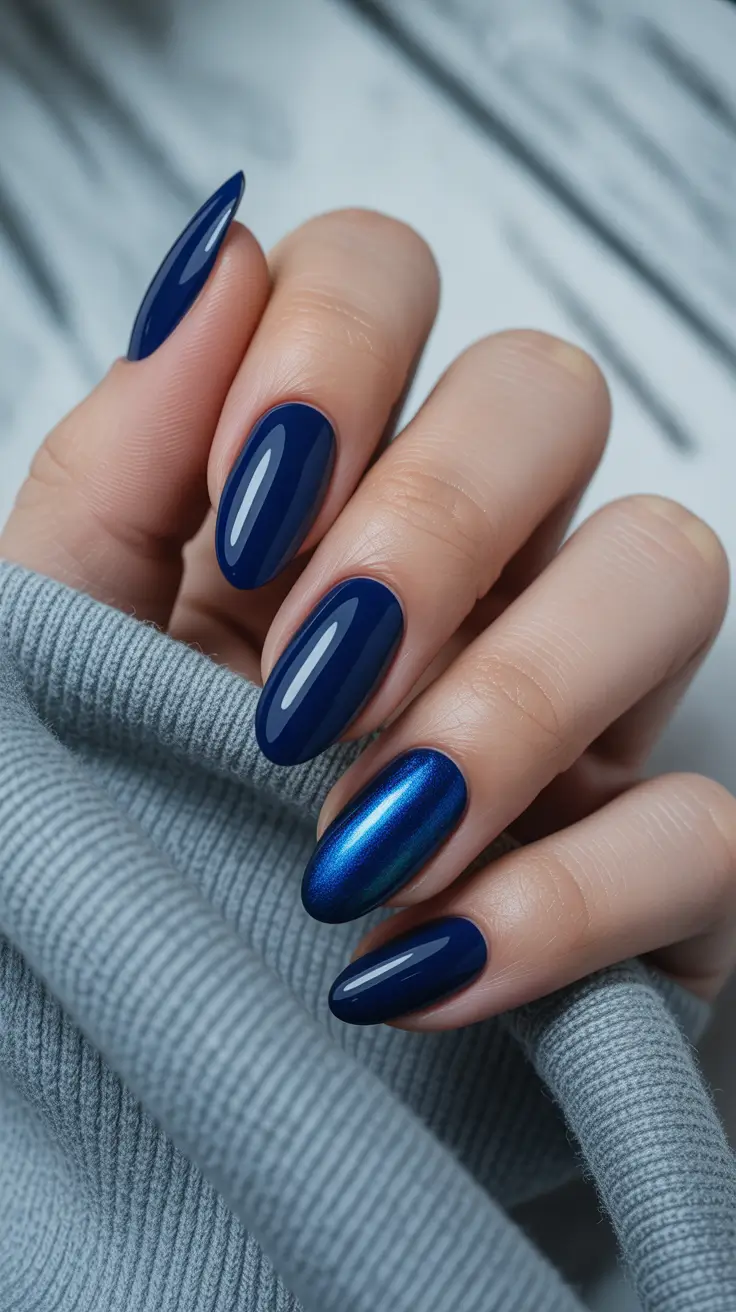 Modern Dark Nail Inspo Winter 2025–2026 Arctic Sapphire