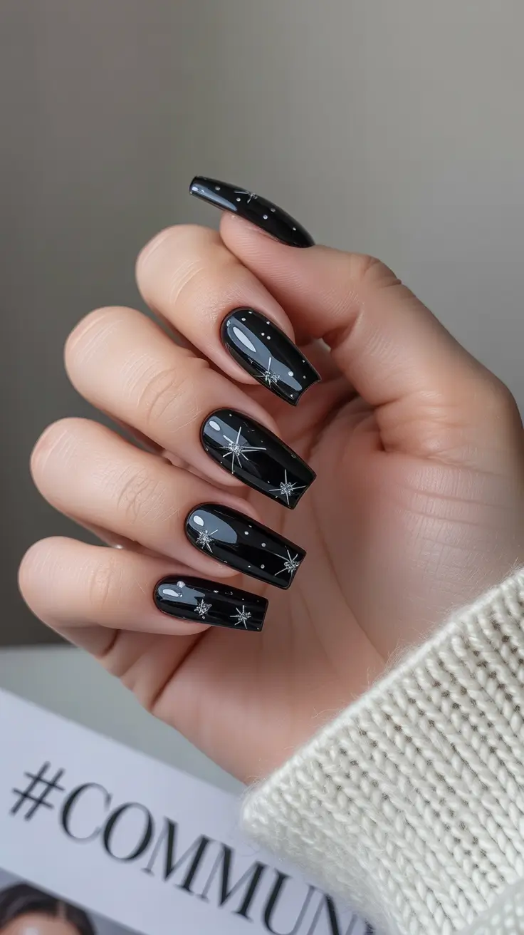 Modern Dark Nail Inspo Winter 2025–2026 Starlit Noir