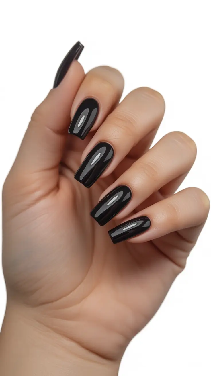 Modern Dark Nail Inspo Winter 2025–2026 Glossy Noir