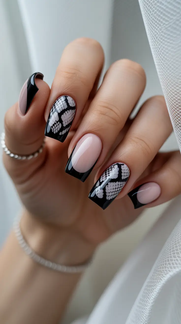 Modern Dark Nail Inspo Winter 2025–2026 Velvet Python