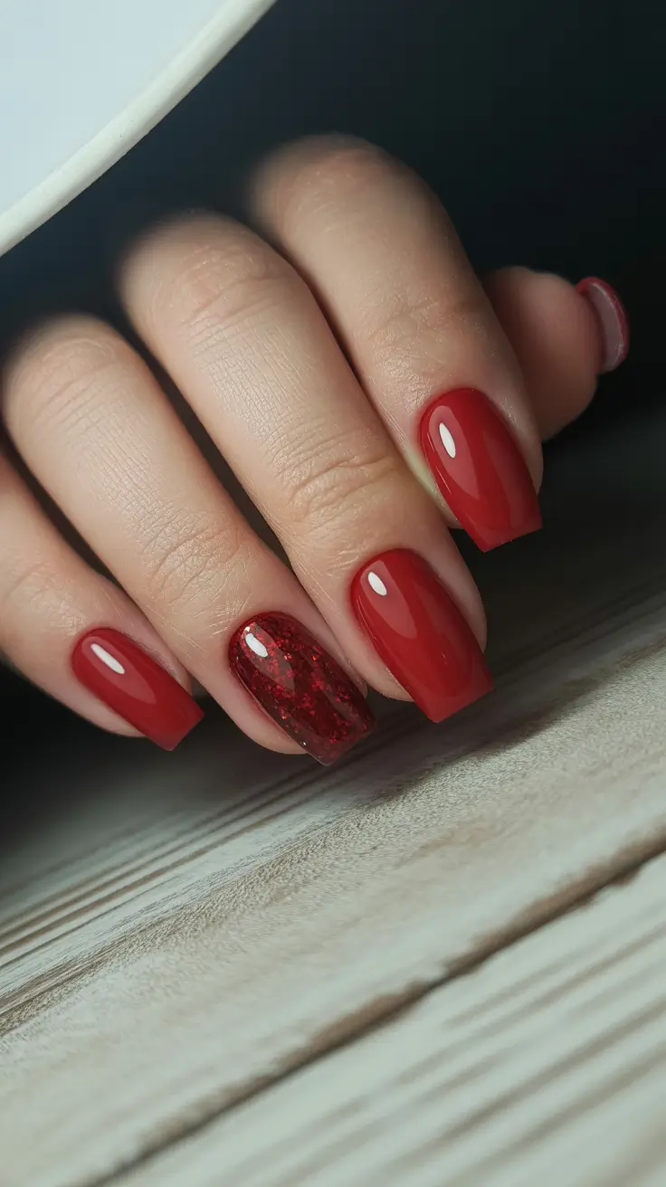 neutral winter nails gel Crimson Ember