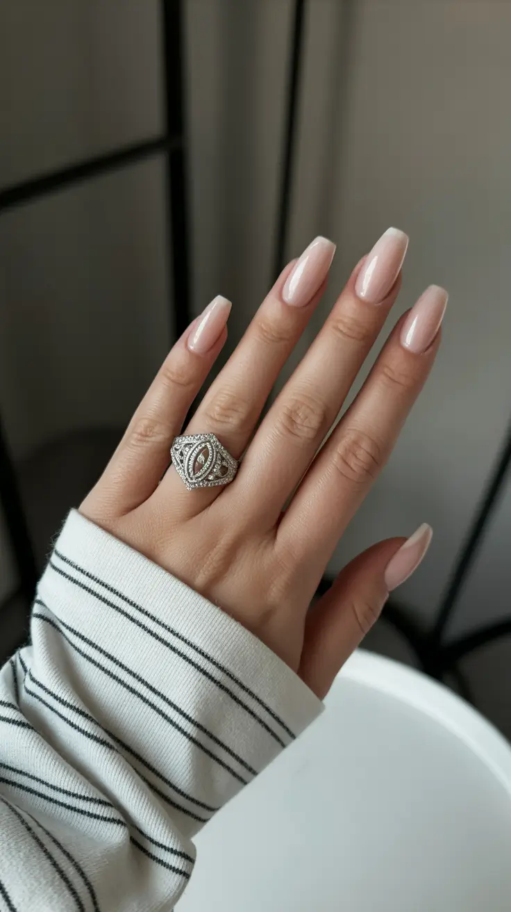 neutral winter nails acrylic short Cashmere Sheen