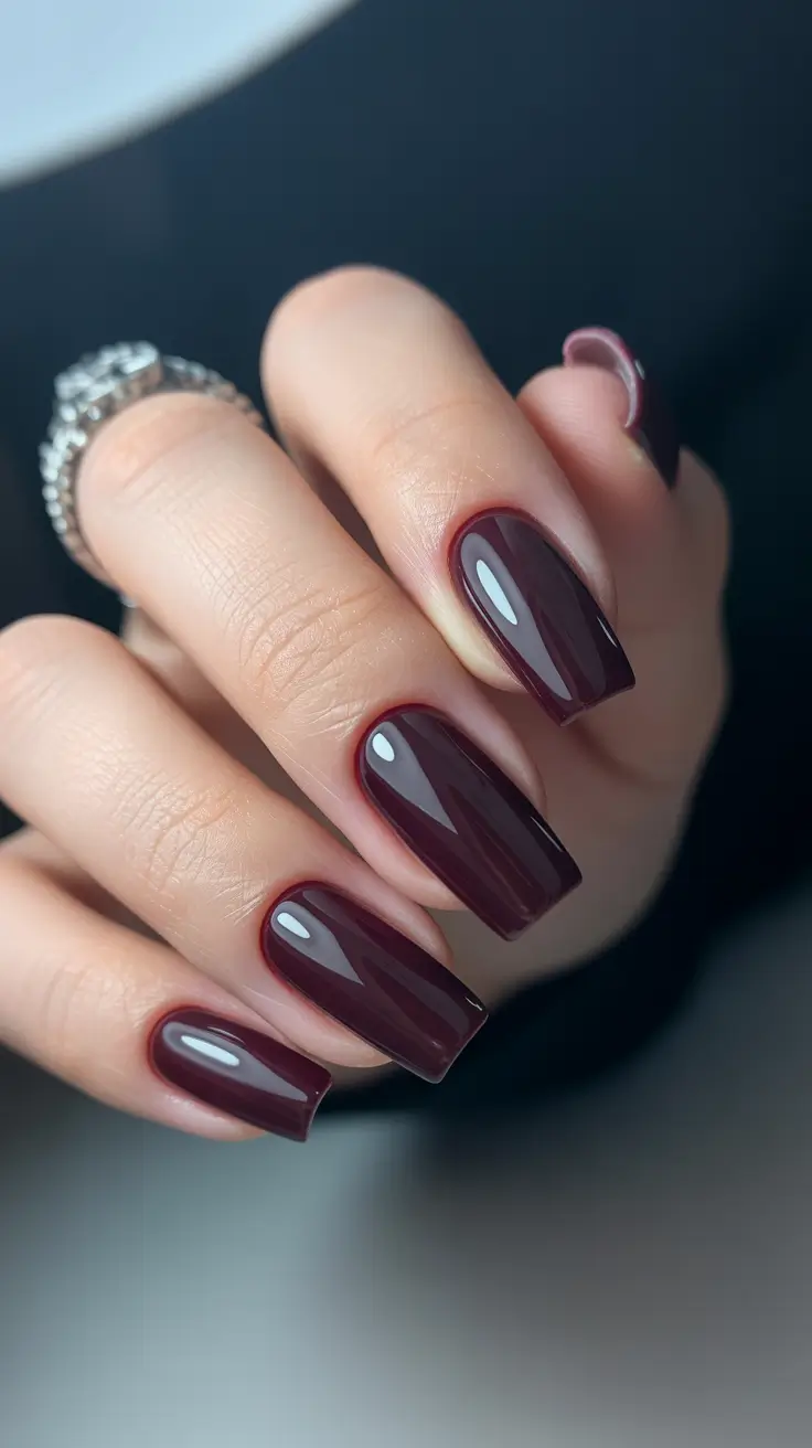 neutral winter nails dip short Mulled Wine Magic
