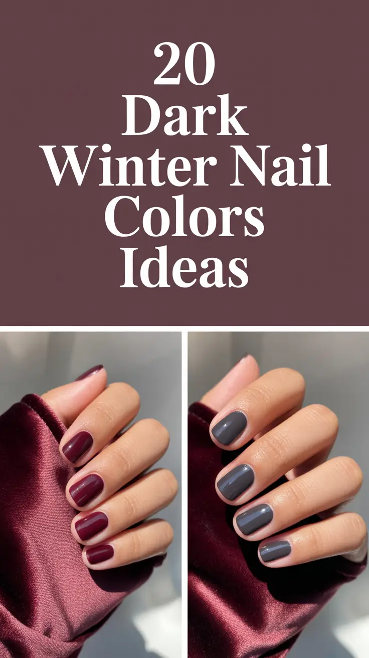 Dark Winter Nail Colors Ideas 2025–2026: Bold French, Gel & Purple Shades You’ll Love This Season