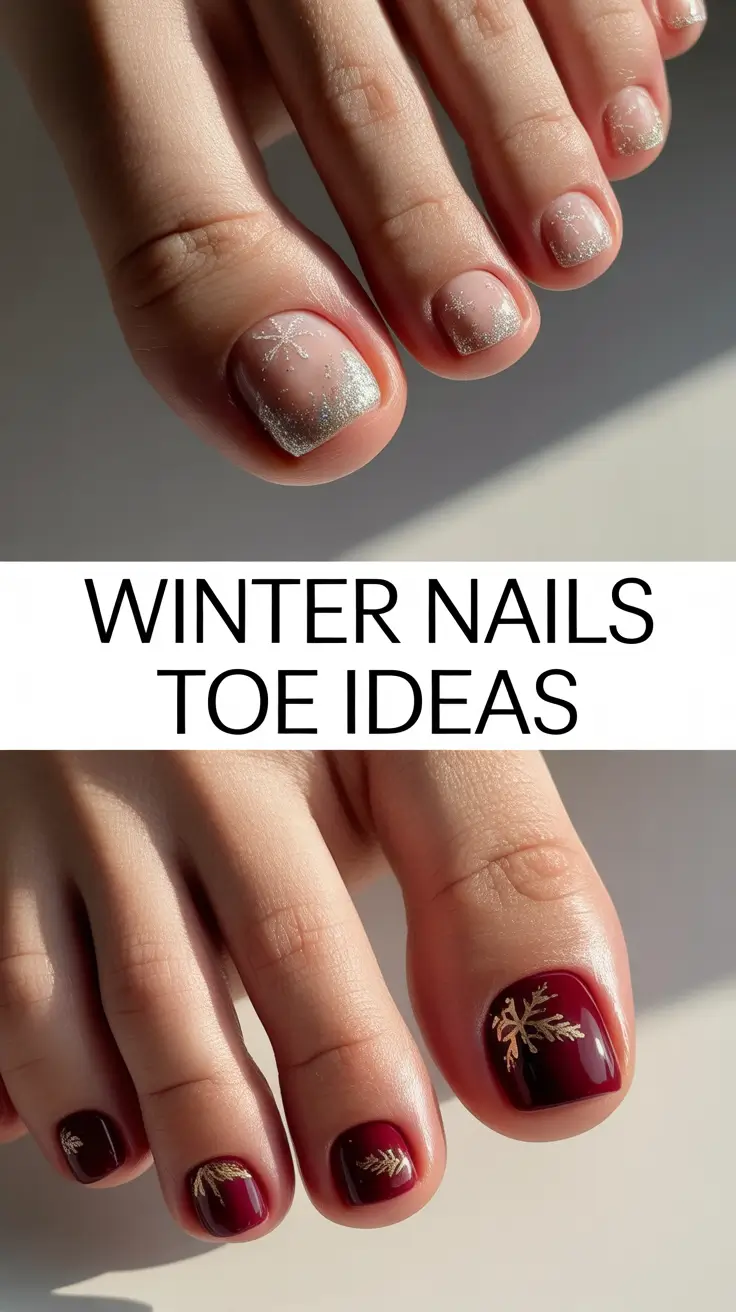 Winter Nails Toe Ideas 2025 – 2026: Trendy Shades, Simple Designs & Cute Color Ideas for Winter Pedicures