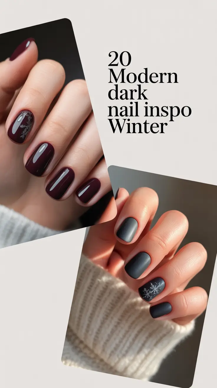 Modern Dark Nail Inspo Winter 2025–2026: Classy Designs, Colors & Art Ideas to Try Now