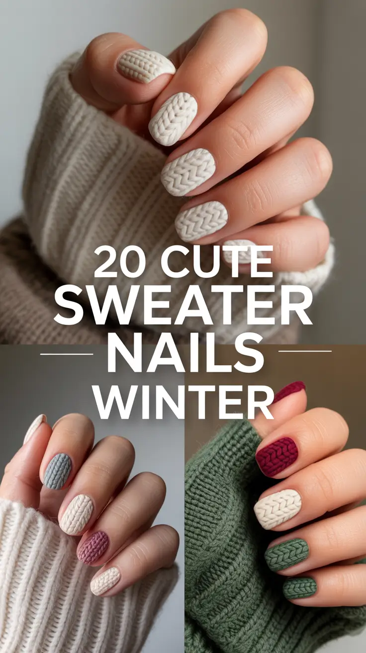Cute Sweater Nails Winter 2025–2026: Cozy Designs, Chic Ideas & Trendy Colors