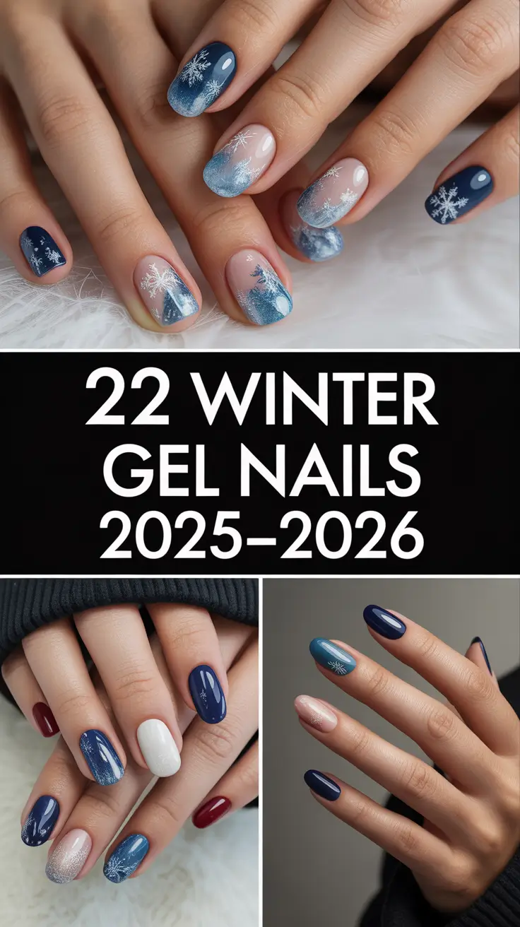 Winter Gel Nails 2025–2026: Classy Designs, Colors & Cute Ideas for the Season
