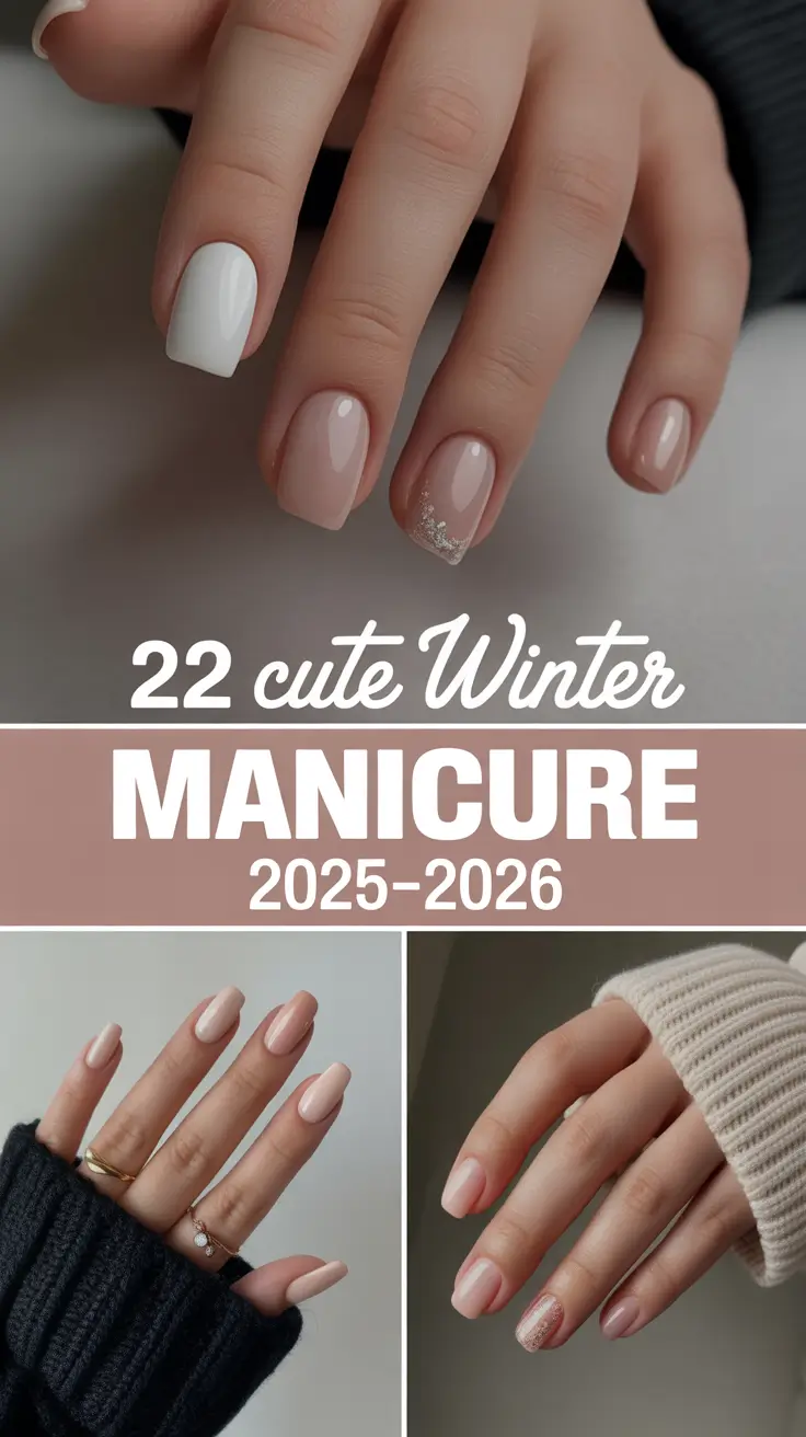 Cute Winter Manicure 2025–2026: Trendy Winter Manicure Ideas for Short Nails and Almond Shapes