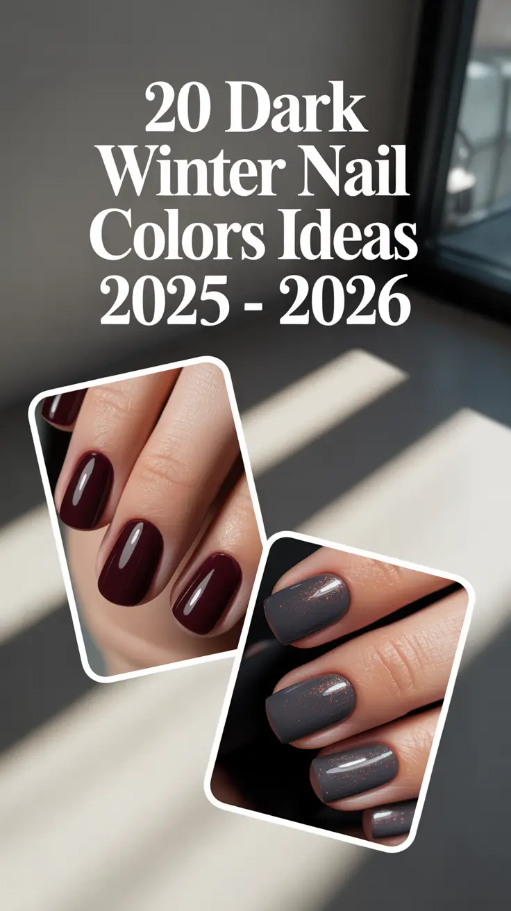 Dark Winter Nail Colors Ideas 2025–2026: Bold French, Gel & Purple Shades You’ll Love This Season