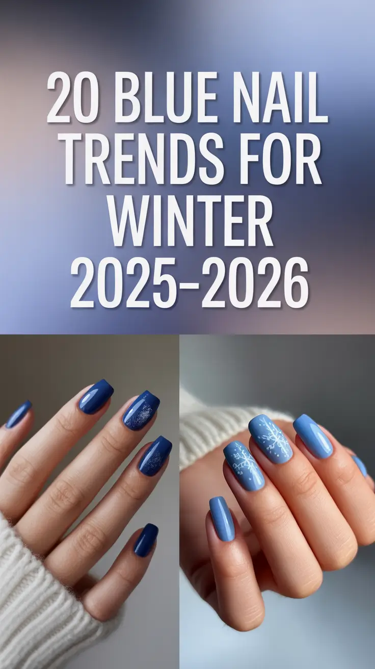 Blue Nail Trends for Winter 2025–2026: Icy Royal Designs That Sparkle All Season