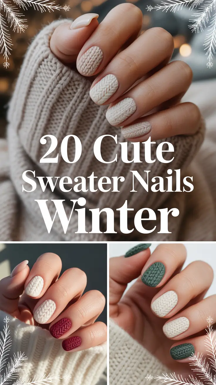 Cute Sweater Nails Winter 2025–2026: Cozy Designs, Chic Ideas & Trendy Colors