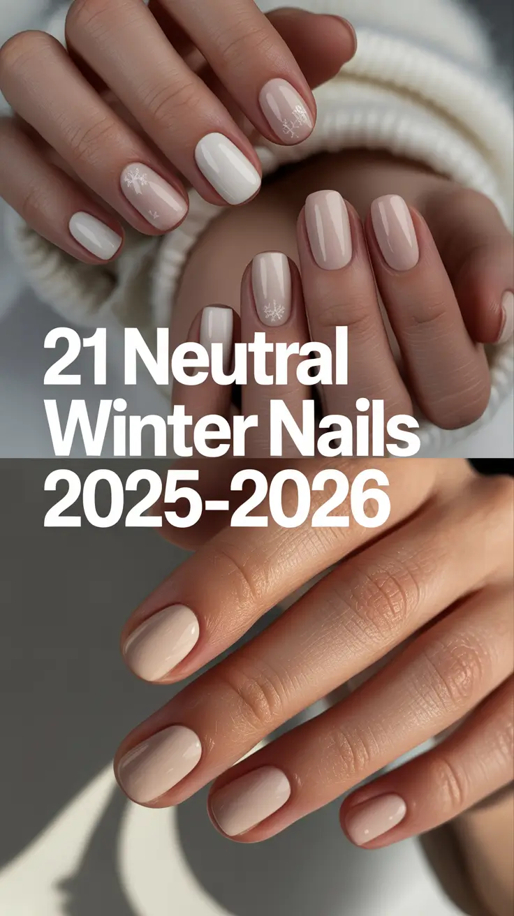 Neutral Winter Nails 2025–2026: Elegant Gel, Dip & Acrylic Design Ideas for Cold Days