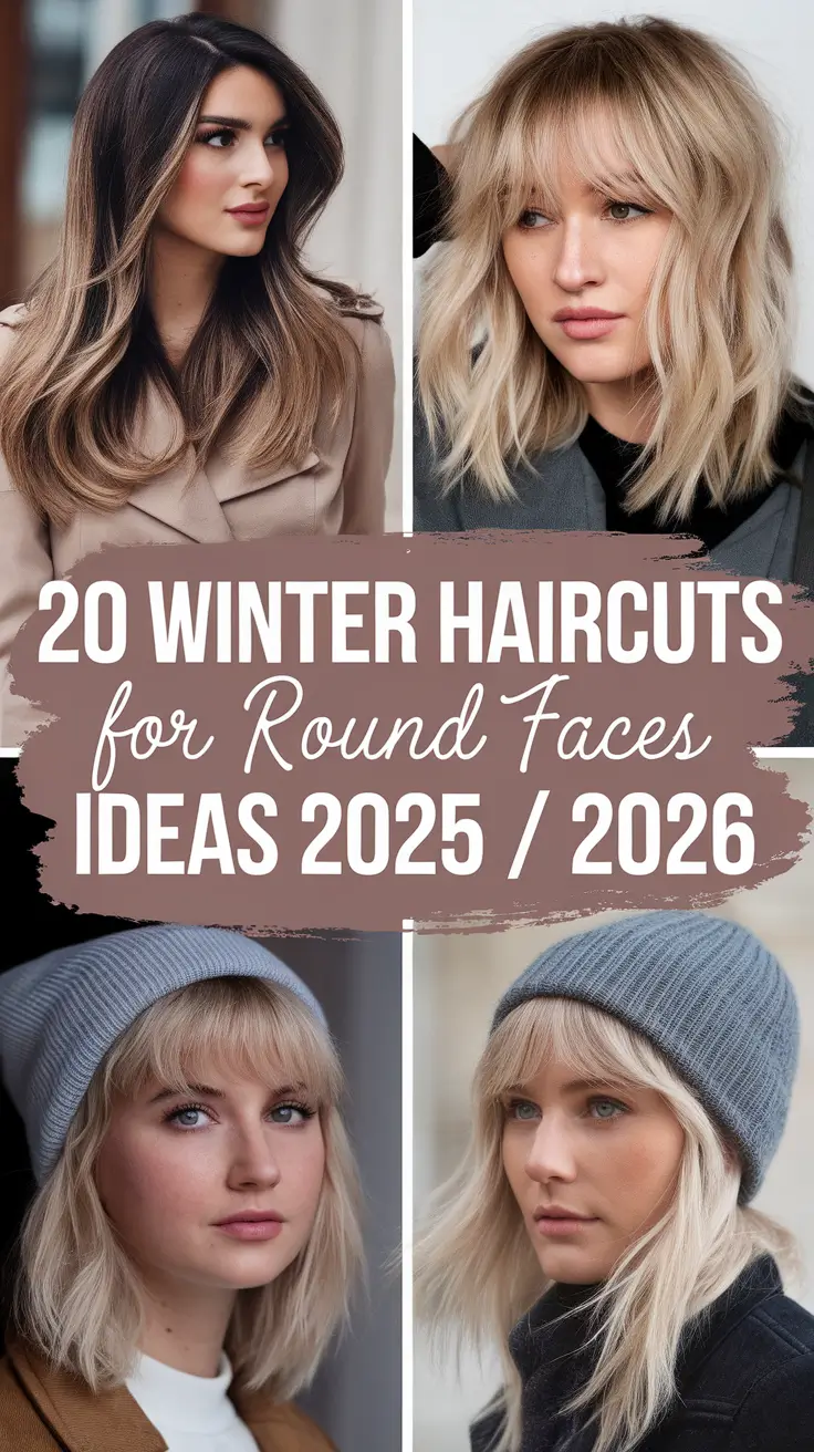 Winter Haircuts for Round Faces Ideas 2025 / 2026: Trendy Medium & Long Cuts for a Fresh Winter Look