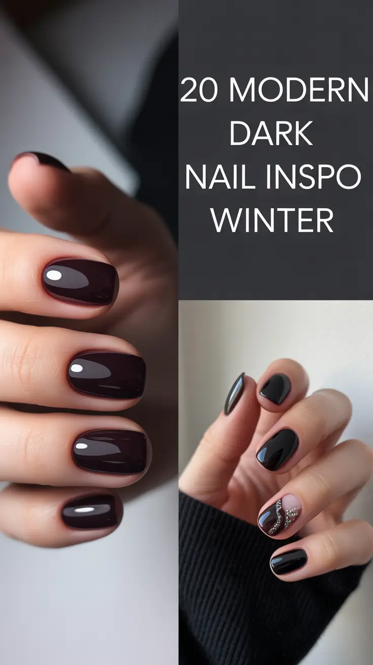 Modern Dark Nail Inspo Winter 2025–2026: Classy Designs, Colors & Art Ideas to Try Now