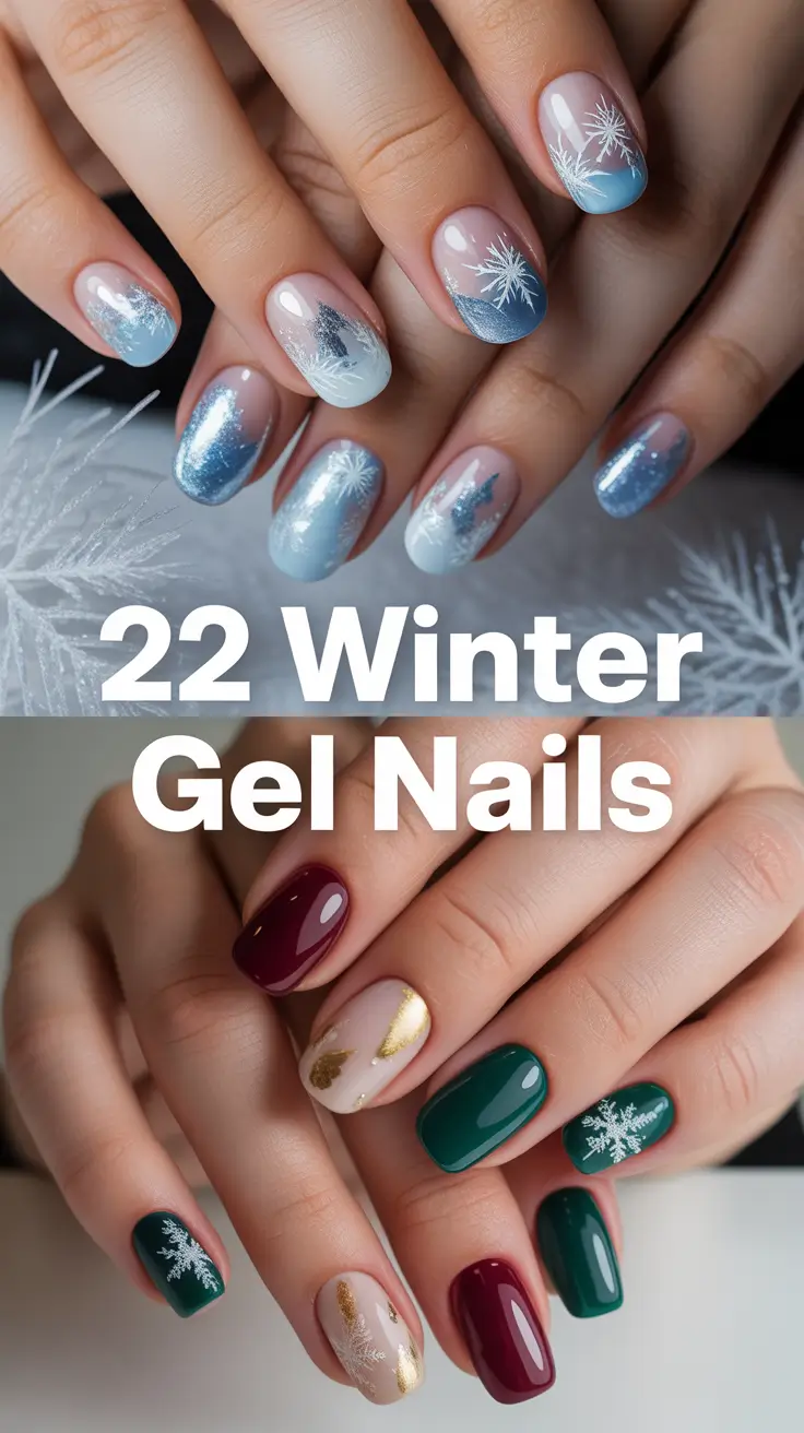 Winter Gel Nails 2025–2026: Classy Designs, Colors & Cute Ideas for the Season